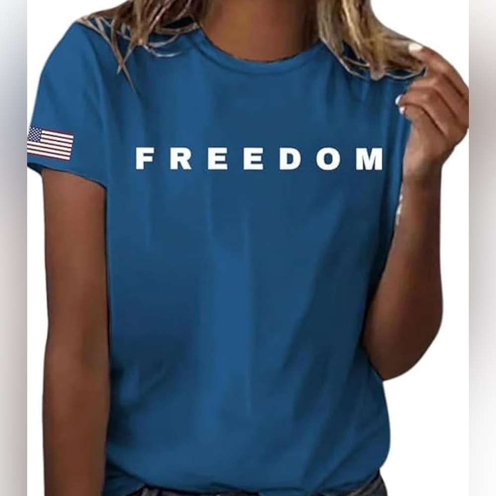 Freedom White T-Shirt. OR blue

Nice Tshirt for women. NEW